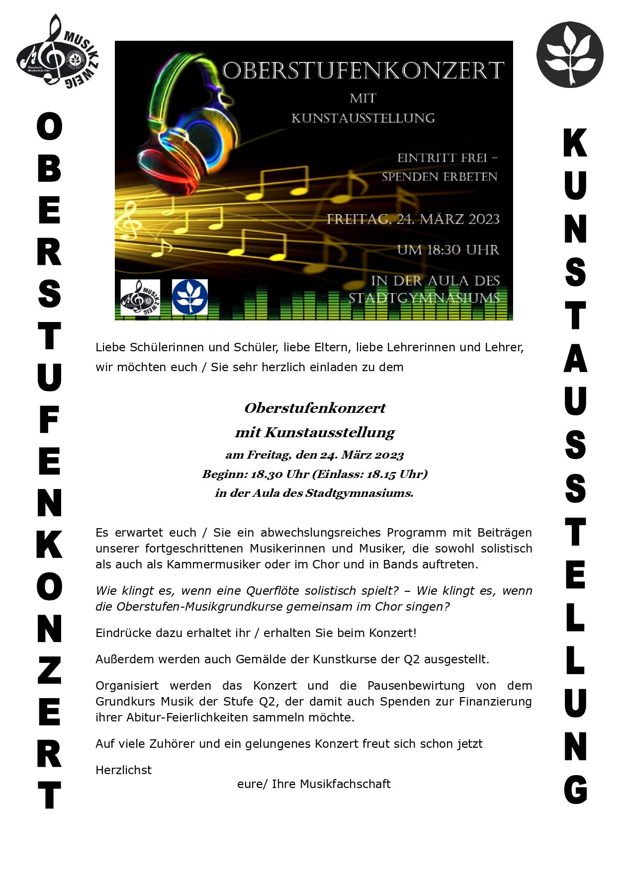 Einladung Oberstufenkonzert 2023