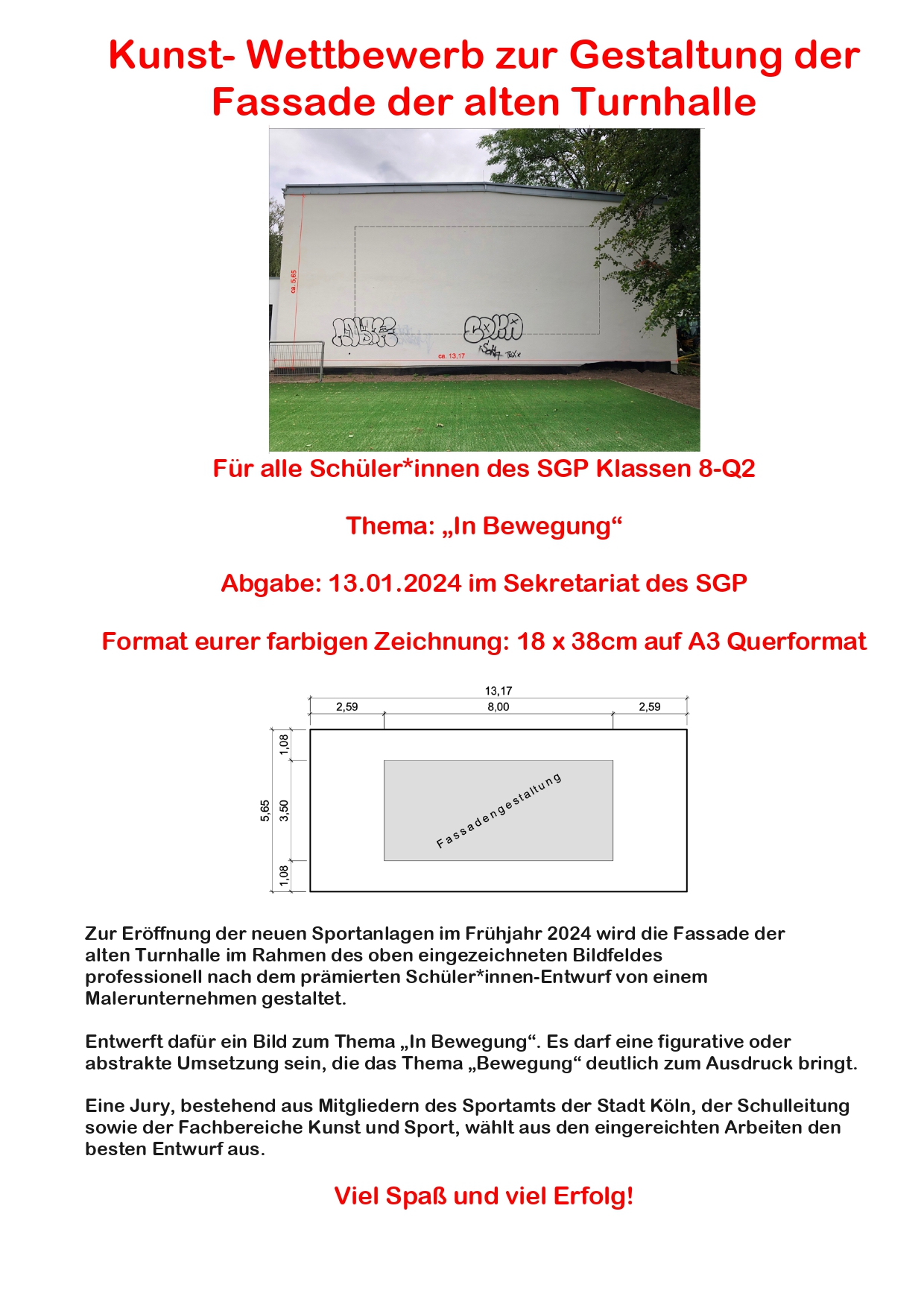 Kunst - Wettbewerb zur Gestaltung der Fassade der alten Turnhalle